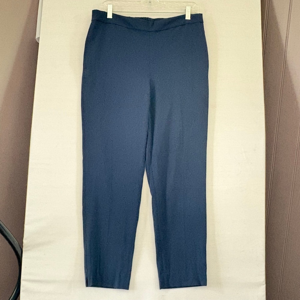 Banana Republic Womens Navy Blue Ankle Trousers Elastic Back Flat Front Size 8